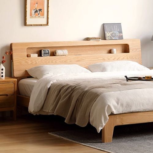 Bervas Natural Solid Oak Bed Frame