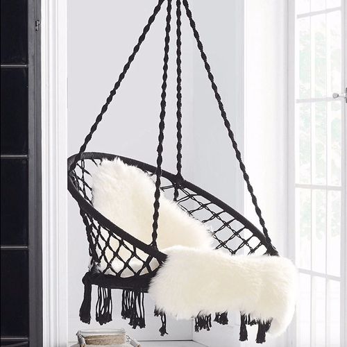 Madrid | Macrame Hanging Chair Swing - Black