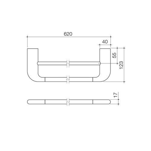 Caroma Contura II 620mm Double Towel Rail - Brushed Nickel