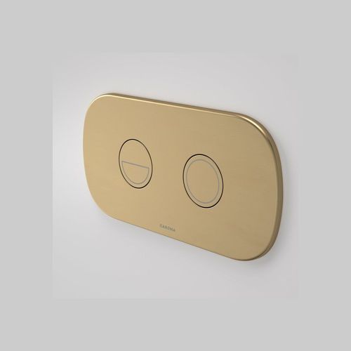 Caroma Contura II Invisi Series II Round DC Dual Flush Button Panel - Brushed Brass