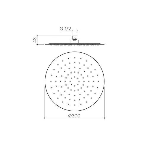 Caroma Urbane II 300mm Round Rain Shower - Gun Metal
