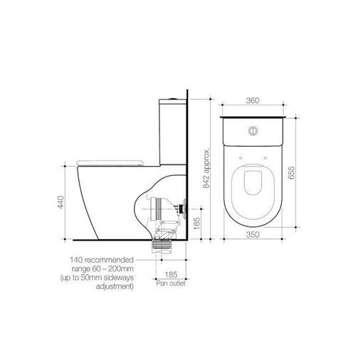 Caroma Urbane II Cleanflush Wall Faced Toilet Suite