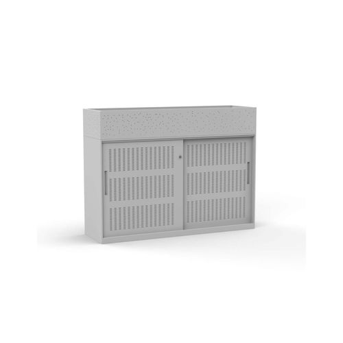 Titan Sliding Door Cabinet with Planter White