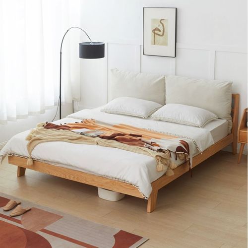 Bremen Natural Solid Oak Bed Frame - Queen Size