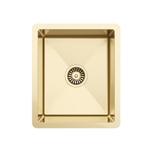 Brushed Brass Gold Maya 380x450 Single Bowl Sink