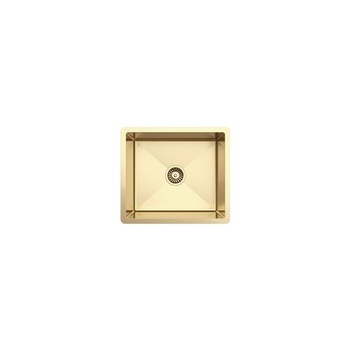 Brushed Brass Gold Penny 510x450 Single Bowl Sink