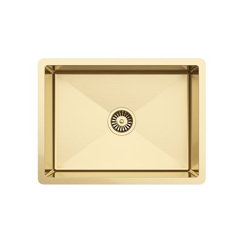 Brushed Brass Gold Willow 600x450 Medium Single Bowl Sink
