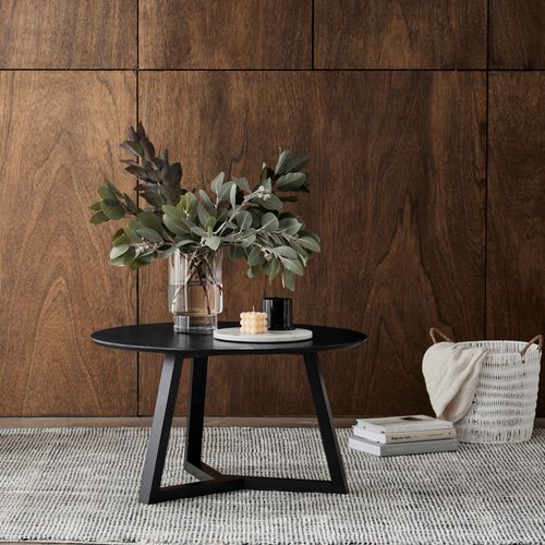 Cannes Round Hardwood Coffee Table | Black