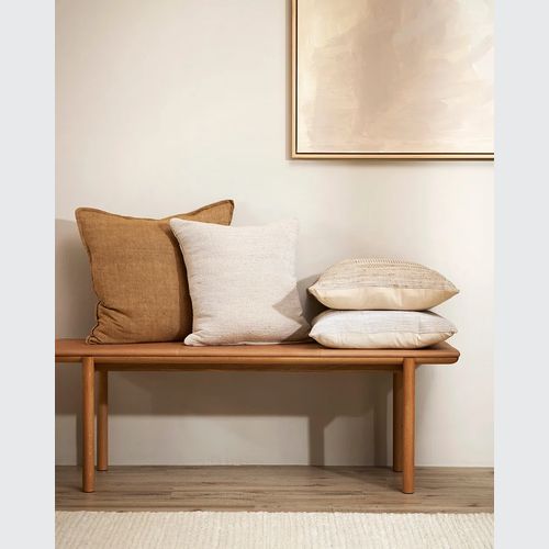 Baya Cassia Handwoven 100% Linen Cushion - Cumin | Square