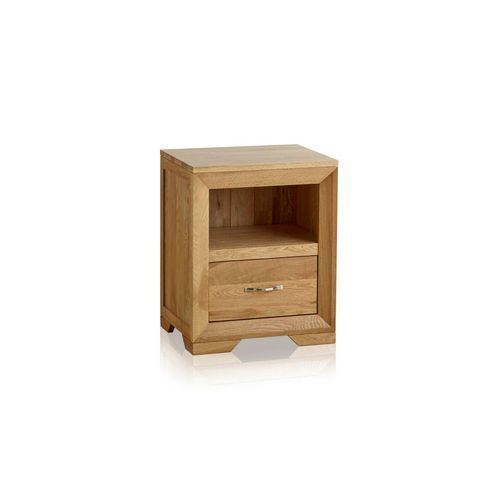 Chamfer Natural Solid Oak 1 Drawer Bedside Table