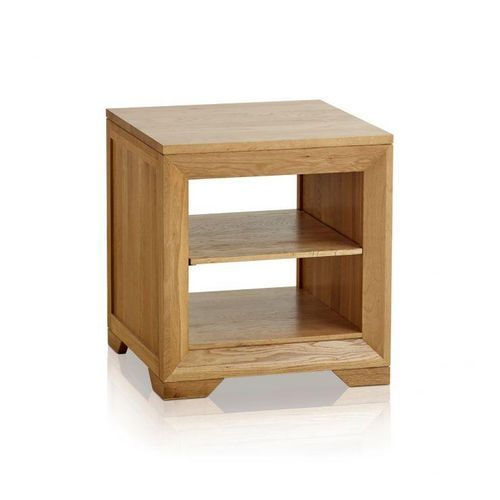 Chamfer Natural Solid Oak Lamp Table