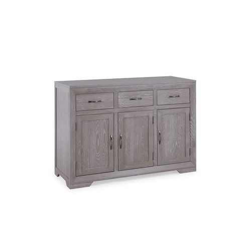 Chamfer Solid Oak Large Sideboard In Grey Wash