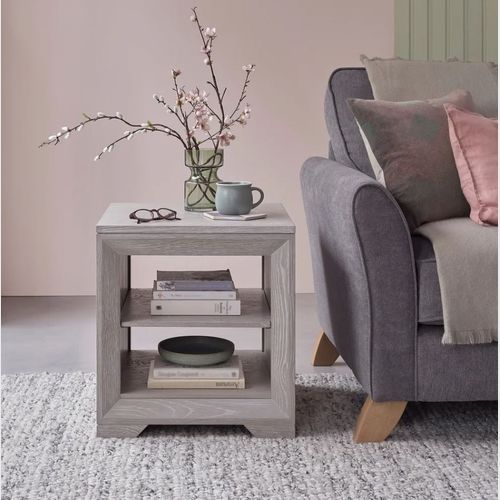 Chamfer Natural Solid Oak Lamp Table