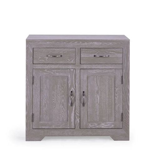 Chamfer Solid Oak Small Sideboard In Grey Wash