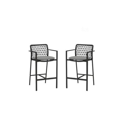 Set of 2 - Verona Outdoor Barstool - Charcoal