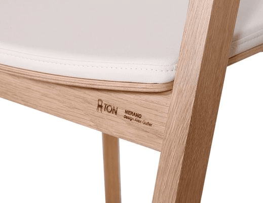 Merano Dining Chair - Natural Oak - White Pad - by TON
