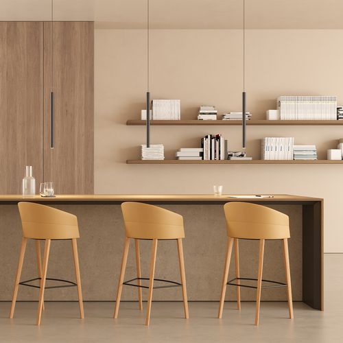 Copa Bar Stool - Wooden Legs