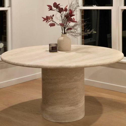 Court Dining Table - Italian Super White Travertine | Natural Stone Co.