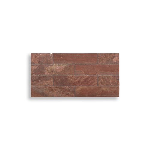 Red Travertine Marble Honed Subway 305x75x10mm