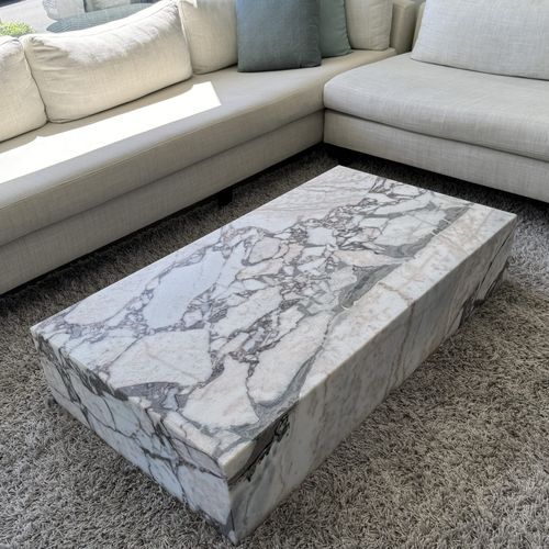 Block Coffee Table-Milky Bleu Marble | Natural Stone Co.