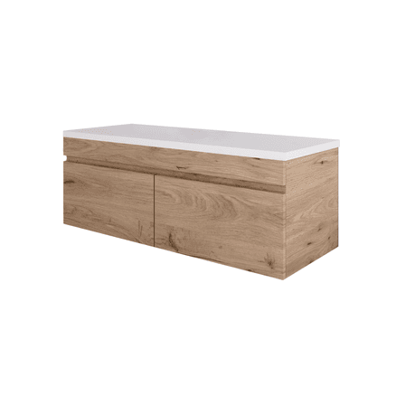 Code Lux 1500 Wall Hung 2 Drawer Vanity With Slab Top - 5 Colours