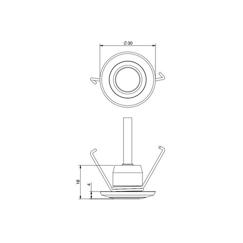 1W IP Rated Downlight - Spring Mount