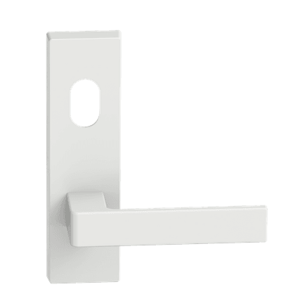 Rectangular Plate Lever #32 Cylinder/Concealed WHT