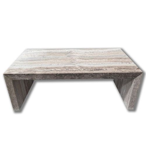 Waterfall Coffee Table - Veincut Silver Travertine | Natural Stone Co.