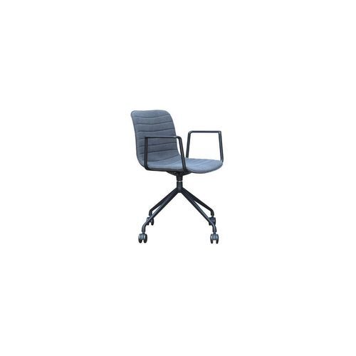 Flow Chair on Castors with Black Arms