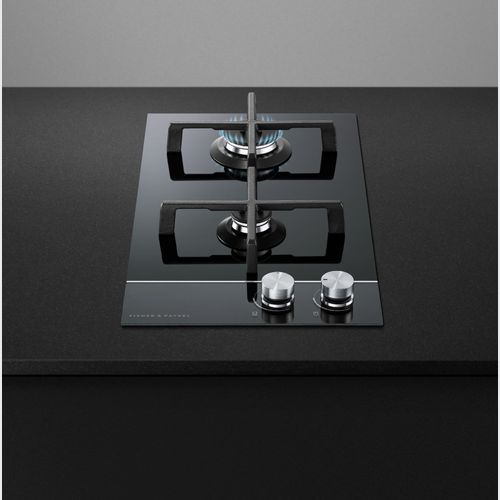 Gas on Glass Cooktop, 30cm, Black Glass