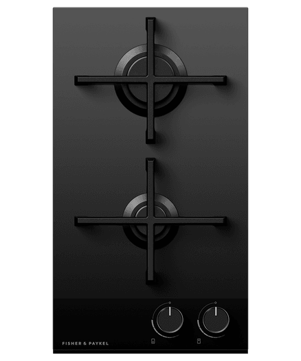 Gas on Glass Cooktop, 30cm, Black Glass