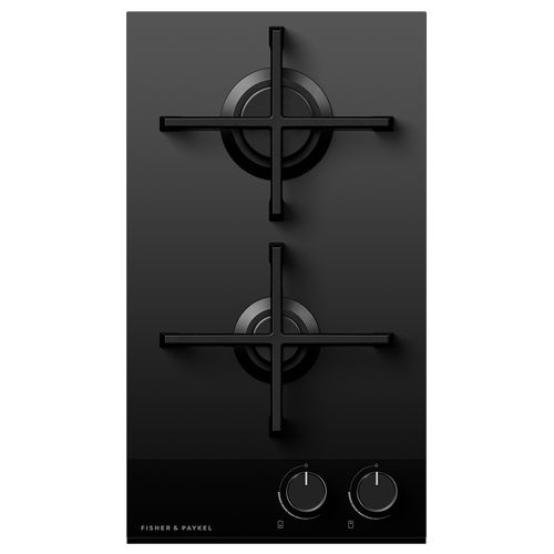 Gas on Glass Cooktop, 30cm, Black Glass