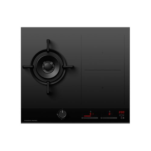 Gas + Induction Cooktop, 60cm, 1 Burner, 2 Zones with SmartZone, LPG