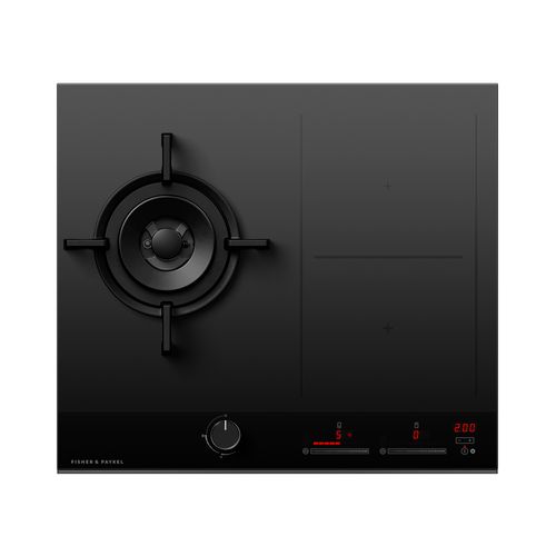 Gas + Induction Cooktop, 60cm, 1 Burner, 2 Zones with SmartZone, LPG
