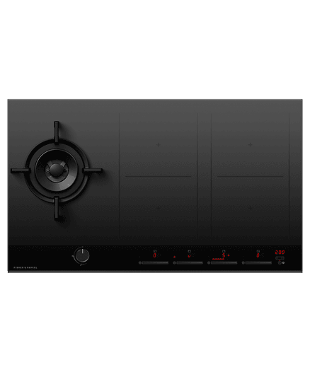Gas + Induction Cooktop, 90cm, 1 Burner, 4 Zones with SmartZone