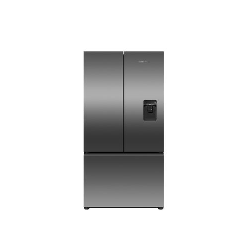 Freestanding French Door Refrigerator Freezer, 90cm, 569L, Ice & Water, Black Stainless Steel