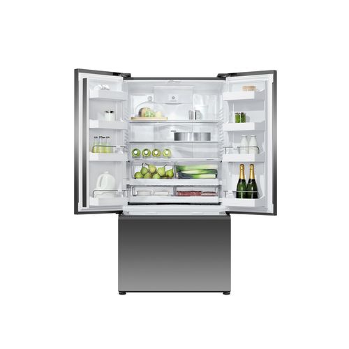 Freestanding French Door Refrigerator Freezer, 90cm, 569L, Ice & Water, Black Stainless Steel