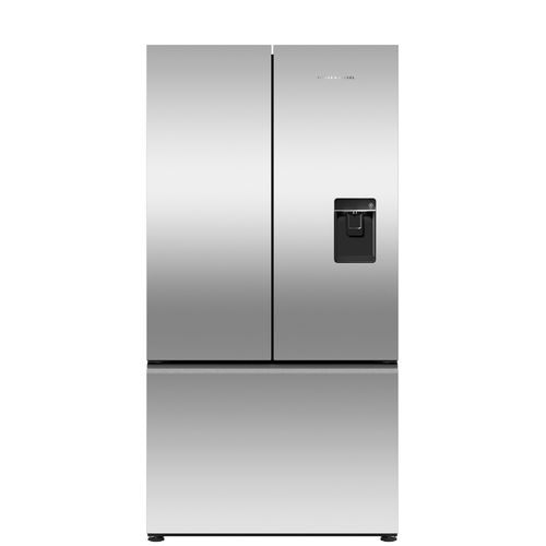 Freestanding French Door Refrigerator Freezer, 90cm, 569L, Ice & Water, Stainless Steel