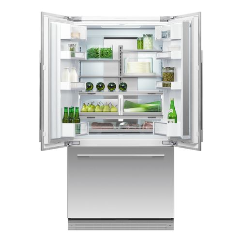 Integrated French Door Refrigerator Freezer, 90cm, Ice & Water