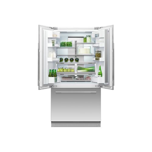 Integrated French Door Refrigerator Freezer, 90cm, Ice & Water