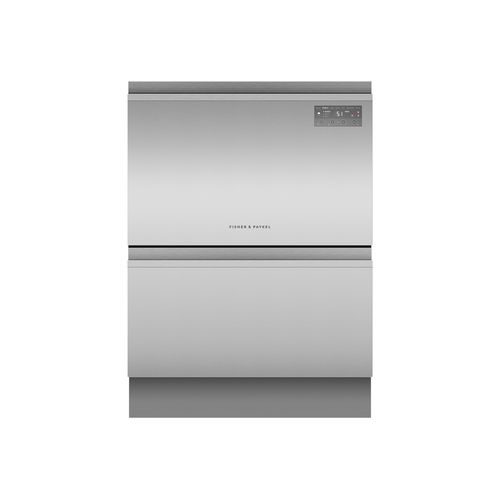 Built-under Double DishDrawer Dishwasher, Sanitise, Stainless Steel