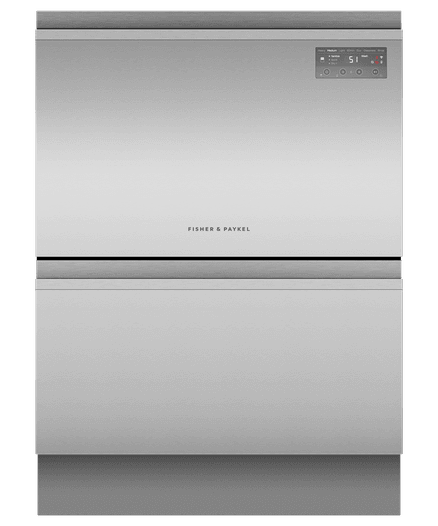 Built-under Double DishDrawer Dishwasher, Sanitise, Stainless Steel