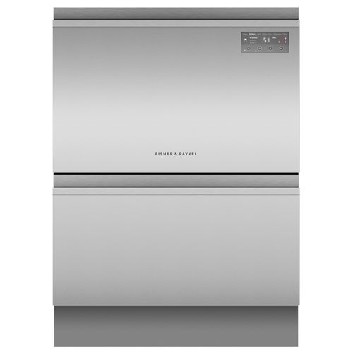 Built-under Double DishDrawer Dishwasher, Sanitise, Stainless Steel