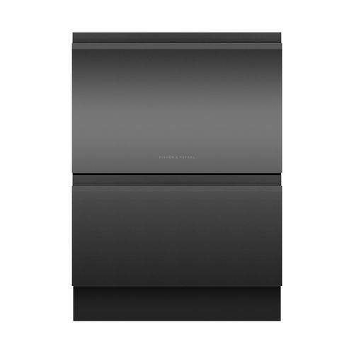 Built-under Double DishDrawer Dishwasher, Sanitise, Black Stainless Steel