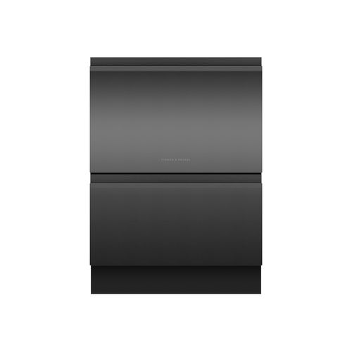 Built-under Double DishDrawer Dishwasher, Sanitise, Black Stainless Steel