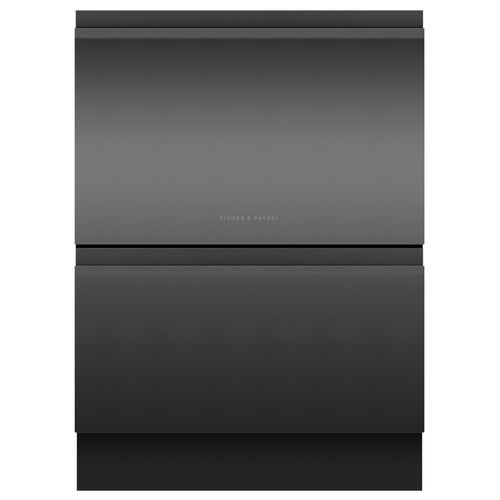 Built-under Double DishDrawer Dishwasher, Sanitise, Black Stainless Steel