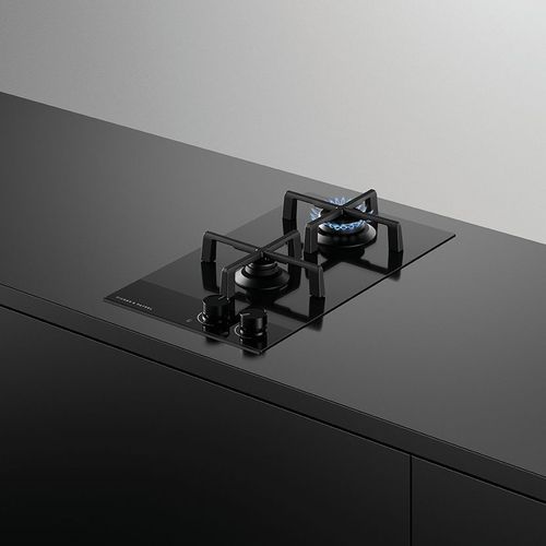 Gas on Glass Cooktop, 30cm, LPG, Black Glass