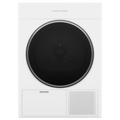 White Heat Pump Dryer, 9kg, Steam Care