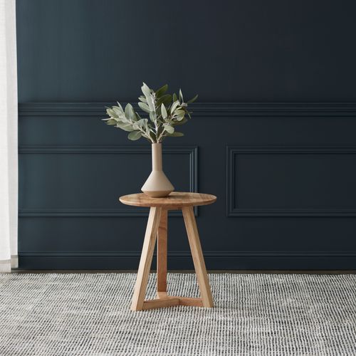 Franki Round Hardwood Side Table | Natural