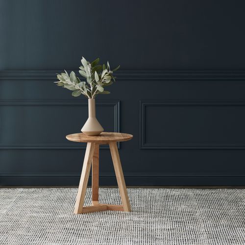 Franki Round Hardwood Side Table | Natural